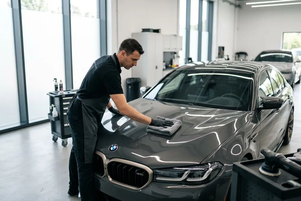 Professionelle Fahrzeugaufbereitung — dein Auto wird für den Verkauf vorbereitet