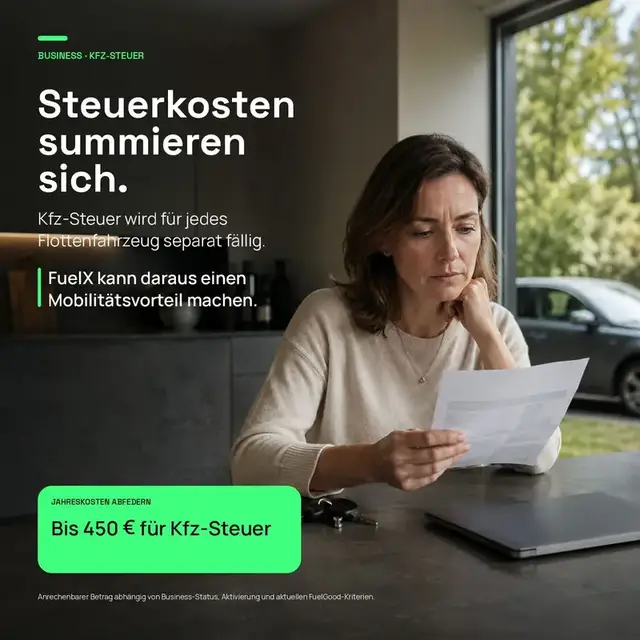 Steuerkosten summieren sich — bis 450&nbsp;€ Kfz-Steuer als Mobilitätsvorteil
