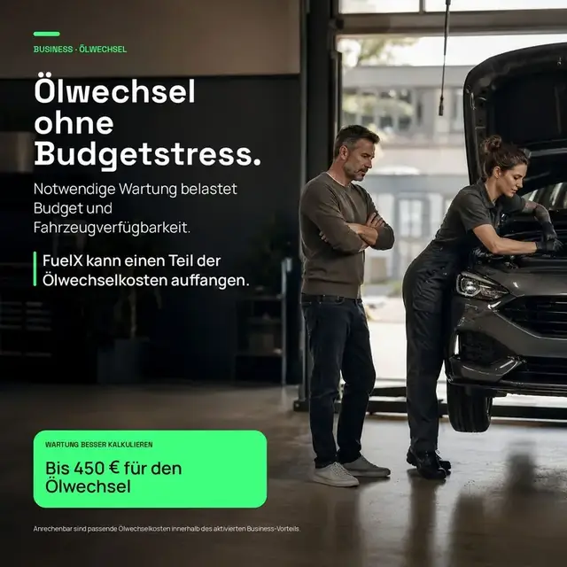 Ölwechsel ohne Budgetstress — bis 450&nbsp;€ für Wartungskosten der Flotte