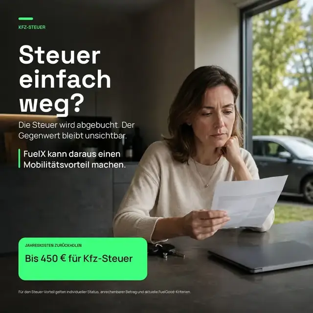 Bis 450&nbsp;€ für Kfz-Steuer — Jahreskosten als Mobilitätsvorteil zurückholen
