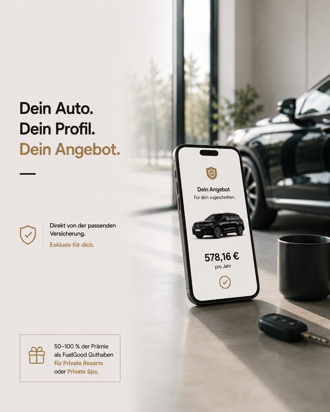 Dein Auto. Dein Profil. Dein Angebot. — Direkt von der passenden Versicherung, exklusiv für dich.